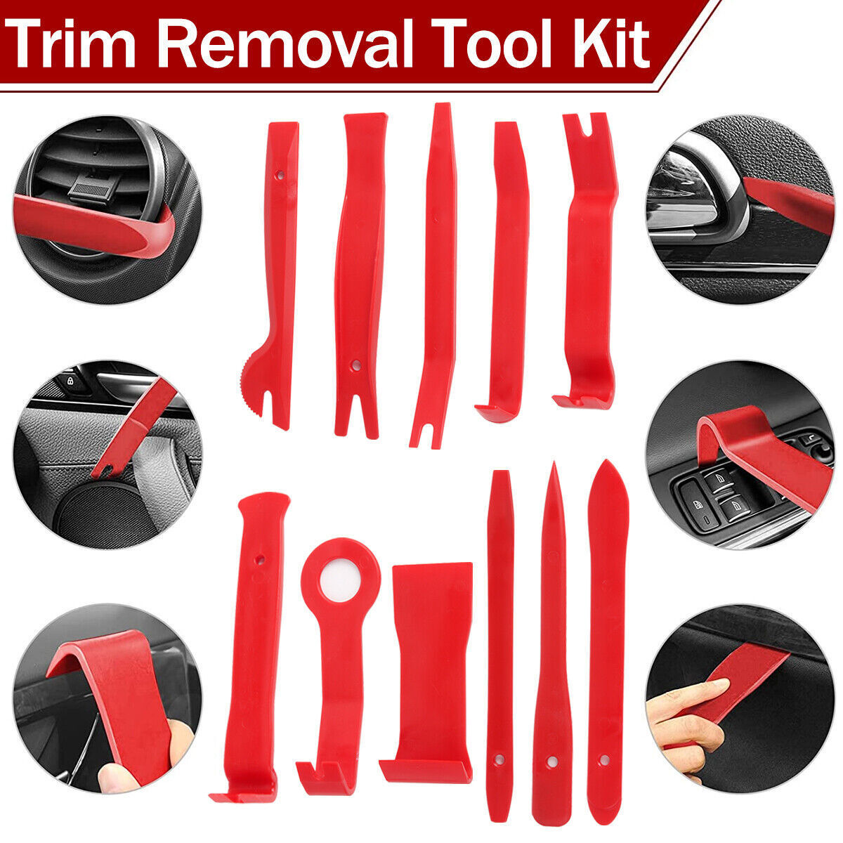 65pcs Car Trim Removal Tool Set Pry Bar Dash Kit