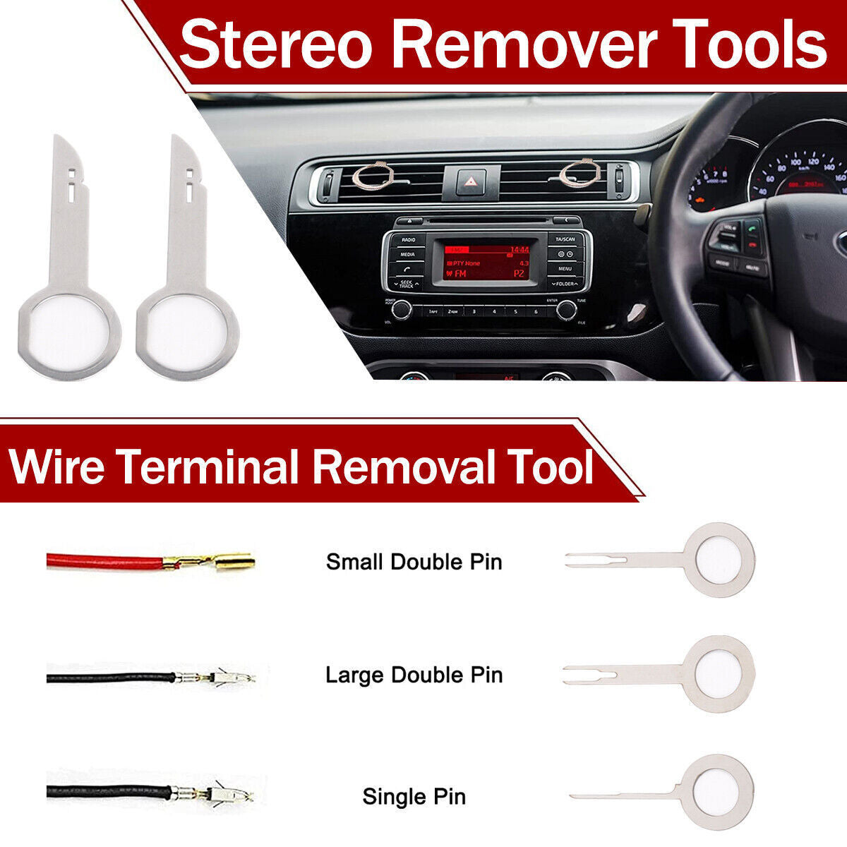 65pcs Car Trim Removal Tool Set Pry Bar Dash Kit