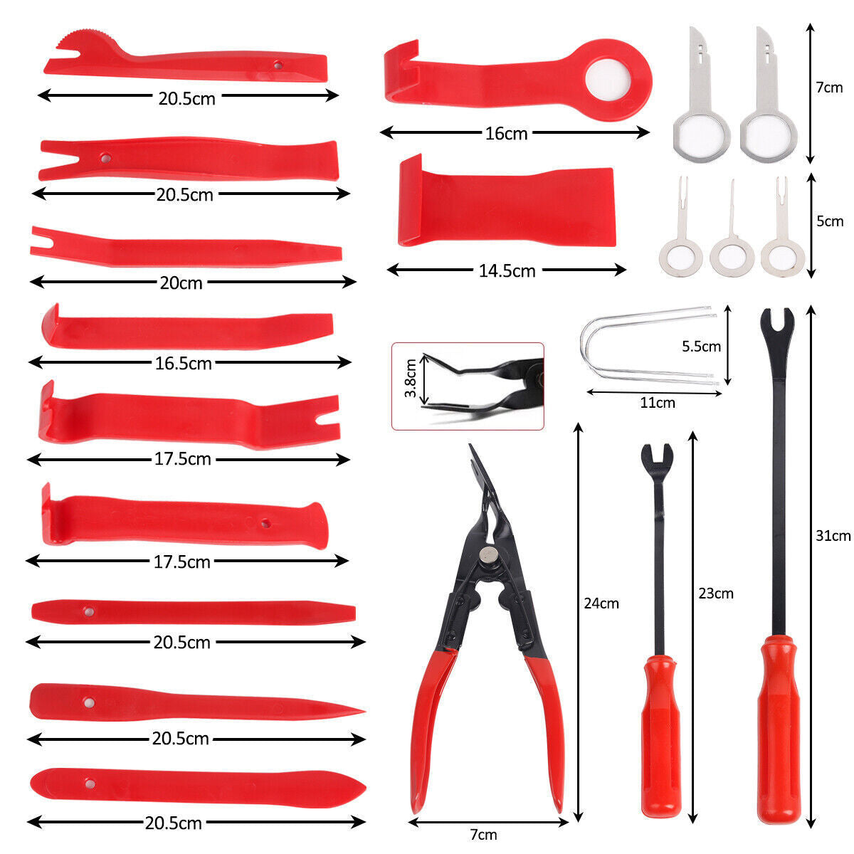 65pcs Car Trim Removal Tool Set Pry Bar Dash Kit