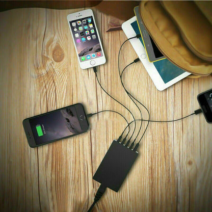 40W 5-Port USB Wall Charger Fast AC Adapter Multi Travel