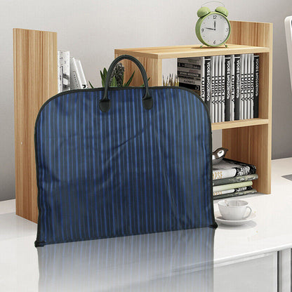 Blue Men Suit Garment Bag Zippered Dustproof Travel Organizer