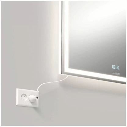 Aurea integrated led plug in wall mirror