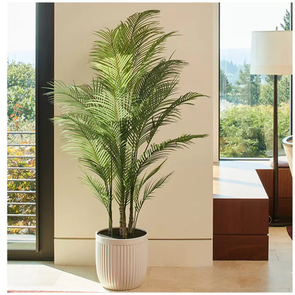 Artificial Palm Tree In Ribbed Pot 2M