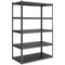 5-Tier Silver Vein Storage Rack with Adjustable Composite Wood Shelves and Black Melamine Finish