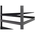 5-Tier Silver Vein Storage Rack with Adjustable Composite Wood Shelves and Black Melamine Finish