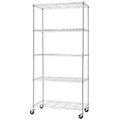 Chrome 5 Tier Shelving Rack - Adjustable, Tool-Free Assembly, 113.4 kg Capacity per Shelf