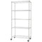 Chrome 5 Tier Shelving Rack - Adjustable, Tool-Free Assembly, 113.4 kg Capacity per Shelf