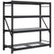 Black Industrial Rack with Interlocking Wire Deck, Heavy Duty Steel Construction