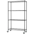 Black Basics 4 Tier Shelving Rack - 113.4kg Capacity Per Shelf