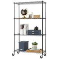 Black Basics 4 Tier Shelving Rack - 113.4kg Capacity Per Shelf