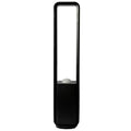 Black Bladeless Fan with Air Purifier, Oscillating, LED Display, Remote Control, 12 Speeds, 3 Modes
