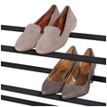 Set of 2 Black Matte Stackable Shoe Rack, 8-Tier Vertical Tower, Grey