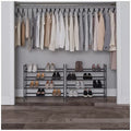 Set of 2 Black Matte Stackable Shoe Rack, 8-Tier Vertical Tower, Grey