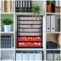 Black Multi Parts Bin Organiser with 36 Drawers, Durable Steel Frame, Includes Mounting Hardware