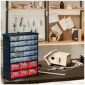 Black Multi Parts Bin Organiser with 36 Drawers, Durable Steel Frame, Includes Mounting Hardware