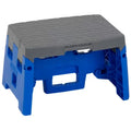 Grey 1-Step Plastic Folding Step Stool 2-Pack - Compact and Slip-Resistant Design