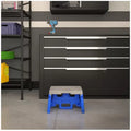 Grey 1-Step Plastic Folding Step Stool 2-Pack - Compact and Slip-Resistant Design