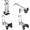 Black 4 In 1 Folding Toe Plate Hand Truck for Heavy Loads, Aluminium and Steel Hybrid