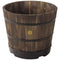 Burnt Oak 55cm Wooden Barrel Planter 6 Pack - Durable Composite for Plants