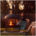 Black High-Temperature Powder Coated Bastion Chimenea with Large Burning Capacity