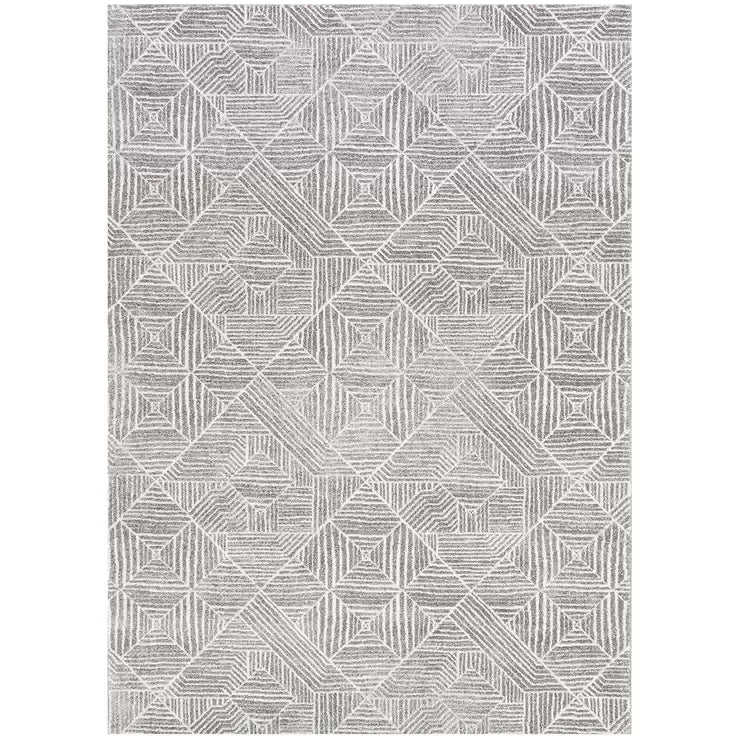 Oasis 457 Silver Rug 290x200cm - Bohemian Tribal Style, Easy to Clean Polypropylene