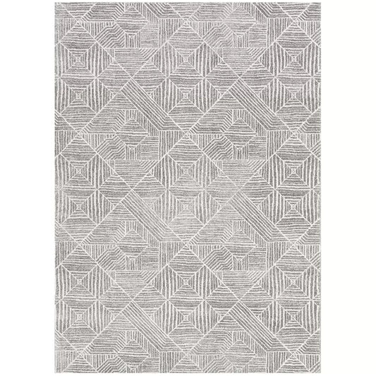Silver Oasis Rug 230 x 160cm - Bohemian & Tribal Design, Easy to Clean, Durable Polypropylene