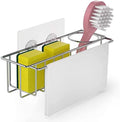 3-in-1 Adhesive Stainless Steel Sink Caddy Organizer Storage for Kitchen  Rustproof