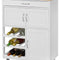 Kitchen Trolley with Wine Racks, Portable Workbench and Serving Cart for Bar or Dining