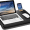 Portable Laptop Desk with Device Ledge, Mouse Pad and Phone Holder for Home Office (Black, 43cm)