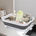 Collapsible Dish Rack with Utensil Section Space-Saving Drying Rack for Compact Kitchens & Camping