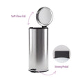 30L Pedal Bin with Stainless Steel and Plastic Construction