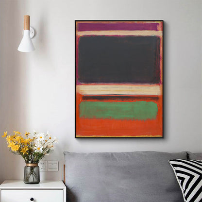 Wall Art 60cmx90cm Black Orange Green By Mark Rothko Black Frame Canvas