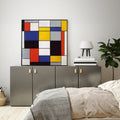 Wall Art 80cmx80cm Large Composition A By Piet Mondrian Black Frame Canvas