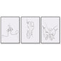 Wall Art 50cmx70cm Couples 3 Sets Black Frame Canvas