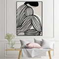 Wall Art 50cmx70cm Mid Century Figure Black Frame Canvas