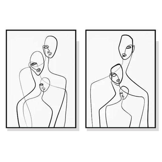 Wall Art 50cmx70cm Abstract Figures 2 Sets Black Frame Canvas