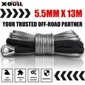 X-BULL 4500LB Electric Winch 12V Winch Boat Trailer ATV Steel Cable With 5.5MX13M Synthetic Rope Grey