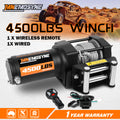 12V Electric Winch 4500LBS Winch Steel Cable Trailer Towing Remote ATV UTV