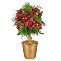 Christabelle 36cm Christmas Topiary Tree Gold Pot Pre-Decorated