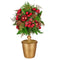 Christabelle 36cm Christmas Topiary Tree Gold Pot Pre-Decorated