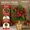 Christabelle 36cm Christmas Topiary Tree Gold Pot Pre-Decorated