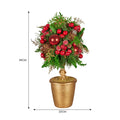 Christabelle 36cm Christmas Topiary Tree Gold Pot Pre-Decorated