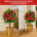 Christabelle 36cm Christmas Topiary Tree Gold Pot Pre-Decorated