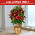 Christabelle 36cm Christmas Topiary Tree Gold Pot Pre-Decorated