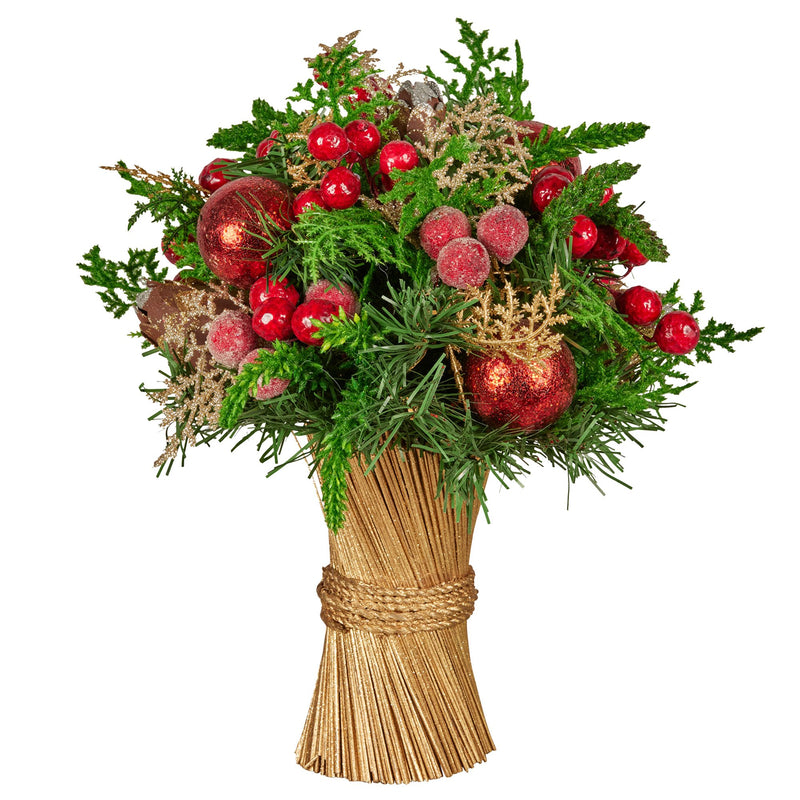 Christabelle 33cm Christmas Bouquet Floral Arrangement Festive Tabletop