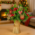 Christabelle 33cm Christmas Bouquet Floral Arrangement Festive Tabletop