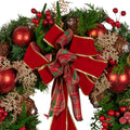 Christabelle 56cm Christmas Wreath Green Red Berries Baubles Pine