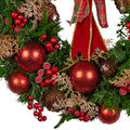 Christabelle 56cm Christmas Wreath Green Red Berries Baubles Pine
