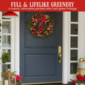 Christabelle 56cm Christmas Wreath Green Red Berries Baubles Pine