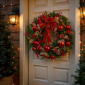 Christabelle 56cm Christmas Wreath Green Red Berries Baubles Pine
